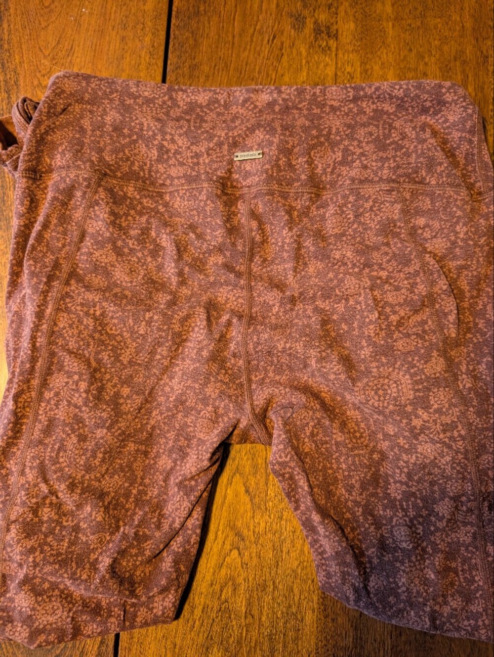 Prana Brown Floral Stirrup Leggings